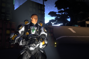 My character lit up in Firefall.